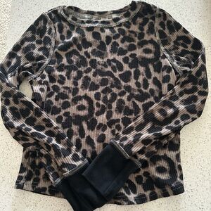 SHEIN Black and Brown Leopard Print Sweater